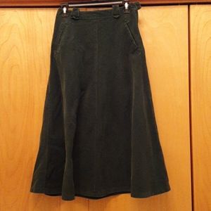 Apostrophe Hunter Green Corduroy Skirt
